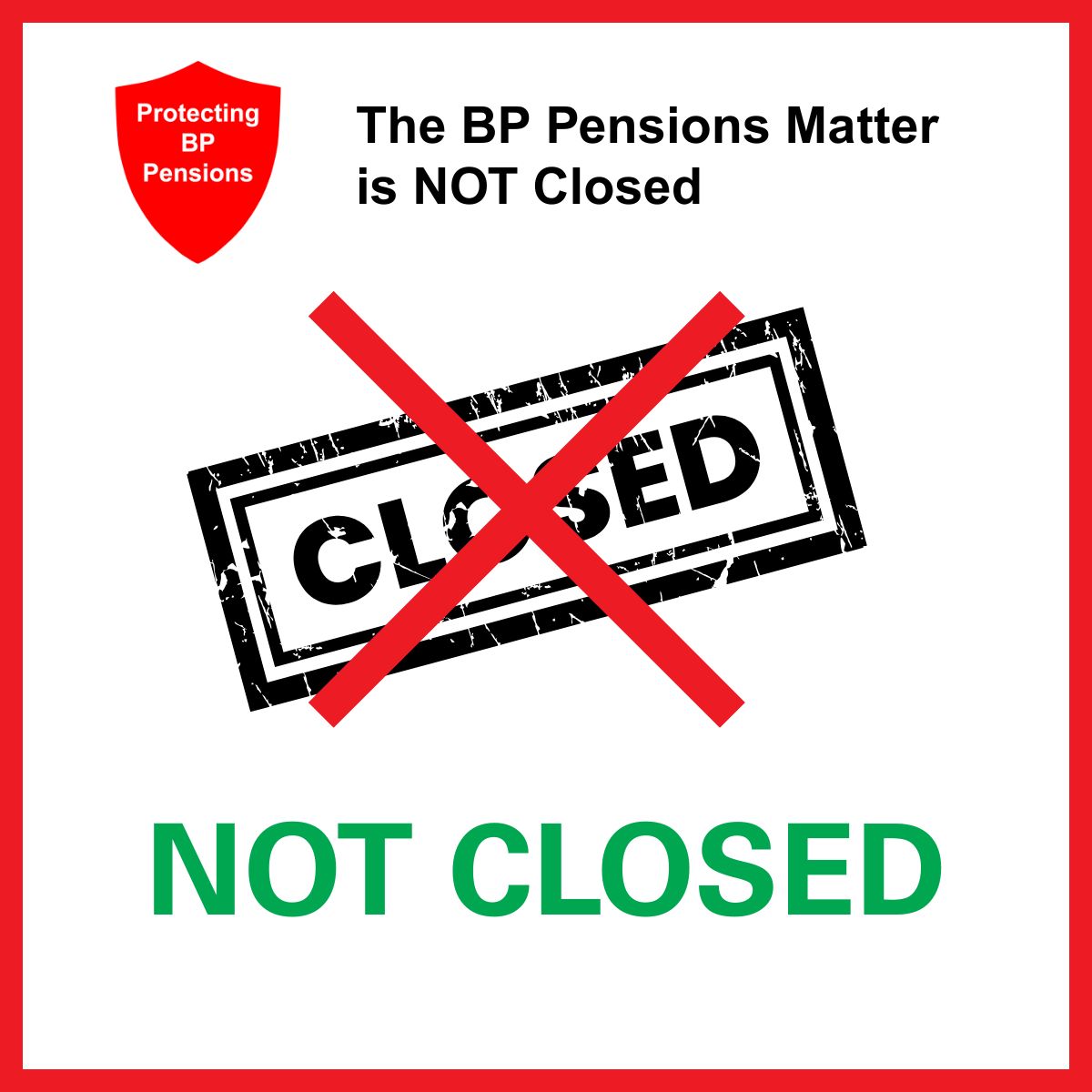 The BP Pensions Matter is NOT Closed