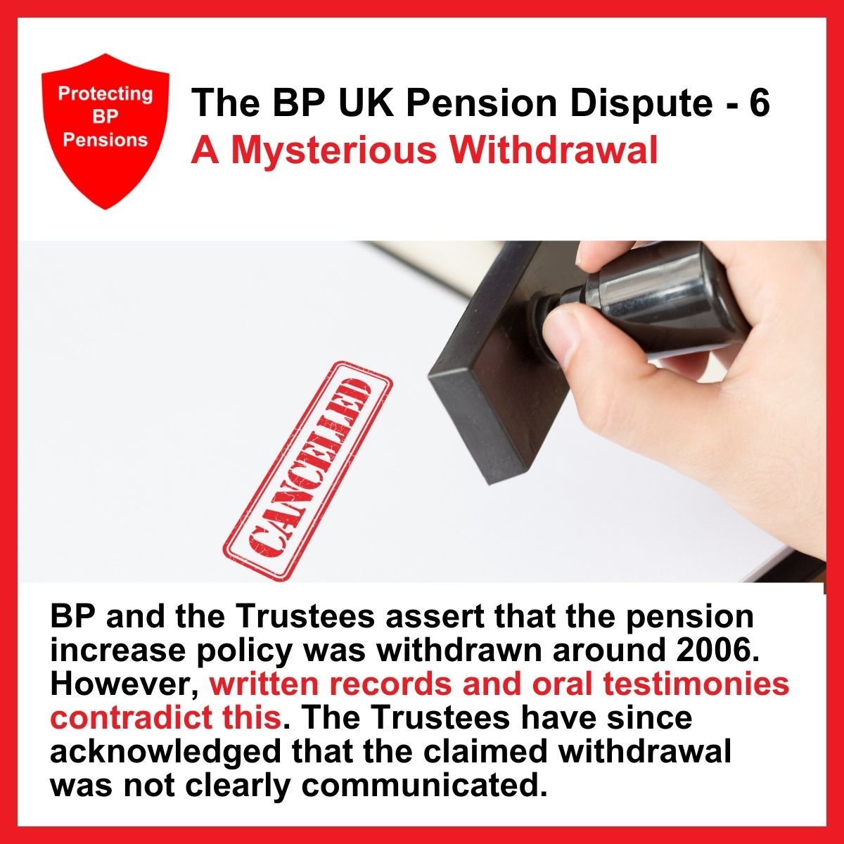 The Facts of the BP UK Pension Dispute – Part 6